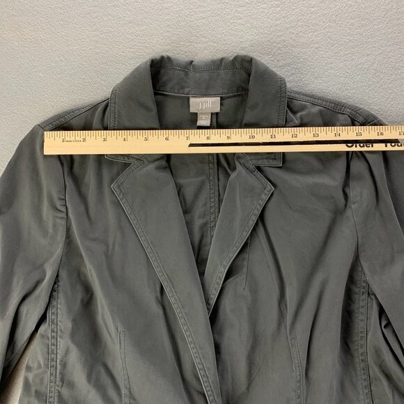 J Jill Blazer Jacket Gray Medium Lightweight Casual Stretch Two Button Workwear - Picture 11 of 14